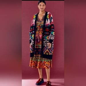 Farm Rio Crazy Mix Cardigan, GUC, Size S
